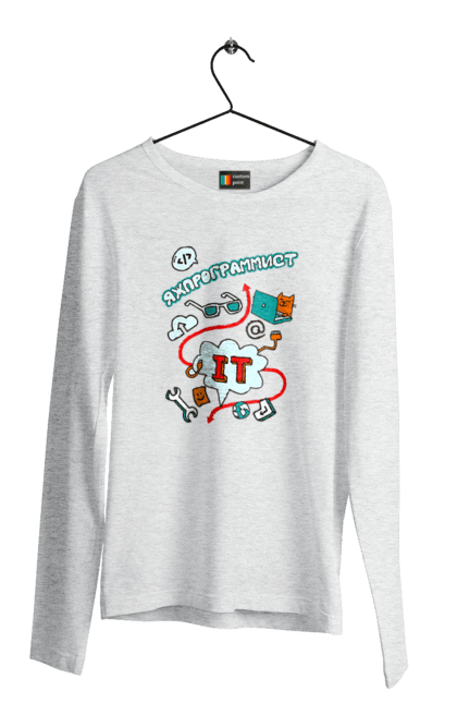 Чоловічий лонгслів з принтом "Яжпрограміст". Angular, c, css, html, it, javascript, jquery, php, python, react, svelt, vue, айтишник, айті, гумор, код, кодувати, прогер, програміст, програмісти, ти ж, ти ж програміст, тиж програміст. 2070702