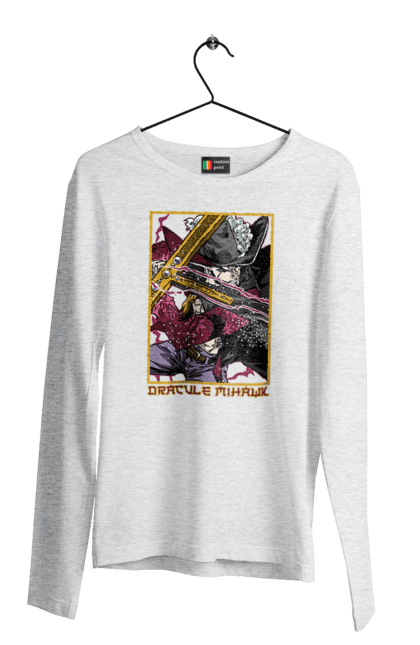 Men's longsleeve with prints One Piece Dracule Mihawk. Anime, dracule mihawk, manga, mihawk, one piece, straw hat pirates. 2070702