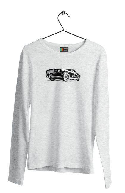 Чоловічий лонгслів з принтом "Автомобіль". Автомобіль, америка, мустанг, потужний, форд, форсаж. 2070702