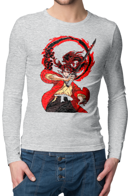 Men's longsleeve with prints Demon Slayer Yoriichi Tsugikuni. Anime, demon slayer, manga, tsugikuni, yoriichi, yoriichi tsugikuni. 2070702