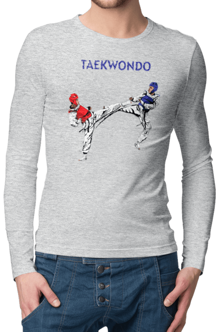 Men's longsleeve with prints Taekwondo. Korea, martial arts, sport, taekwondo, training. 2070702