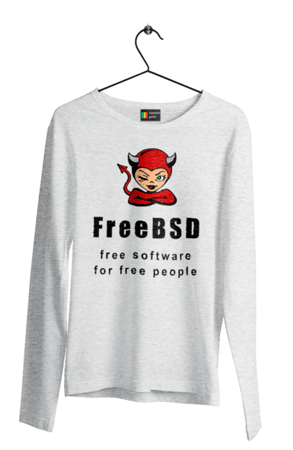 Чоловічий лонгслів з принтом "Freebsd Для Вільних". Bsd, freebsd, unix, адміністратор, айті, айтішник, безкоштовна, безкоштовно, бестія, вільна, демон, демонесса, доступність, незалежність, операційна система, ос, програміст, програмне забезпечення, свобода, сисадмін, система, системний адміністратор, софт, текст, червоний, чорний. 2070702