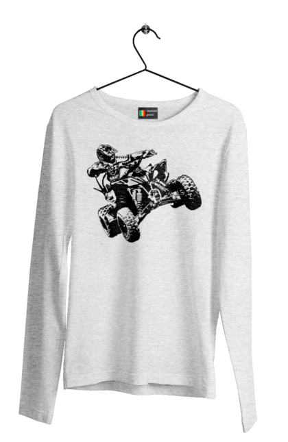 Men`s longsleeve with prints Man On Atv Black. Atv, extreme, race. 2070702