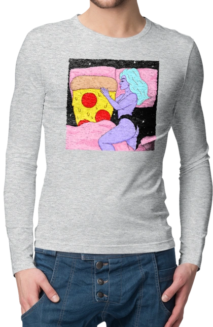 Purple Girl And Pizza