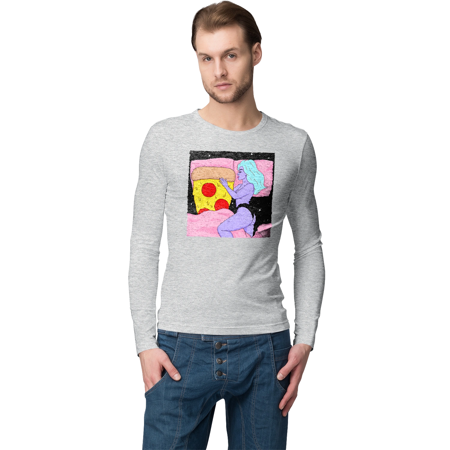 Purple Girl And Pizza