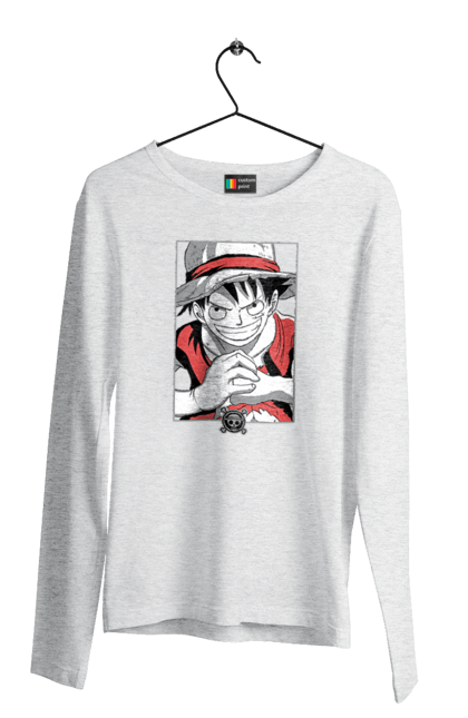 Men's longsleeve with prints One Piece Luffy. Anime, luffy, manga, monkey de luffy, one piece, pirates. 2070702