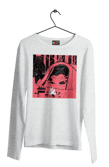 Men`s longsleeve with prints 69 In The Tent. 69, bear, forest, sex, tent. 2070702