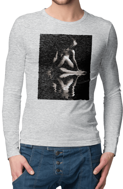 Чоловічий лонгслів з принтом "Краса тіла". Вигини жіночого тіла, грація тіла, груди, жіноче тіло, жіночі груди, краса тіла. 2070702