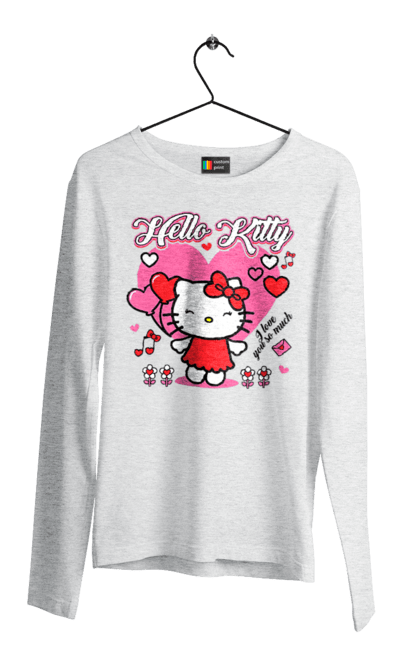 Men's longsleeve with prints Hello Kitty. Brand, cat, character, hello kitty, kitten. 2070702