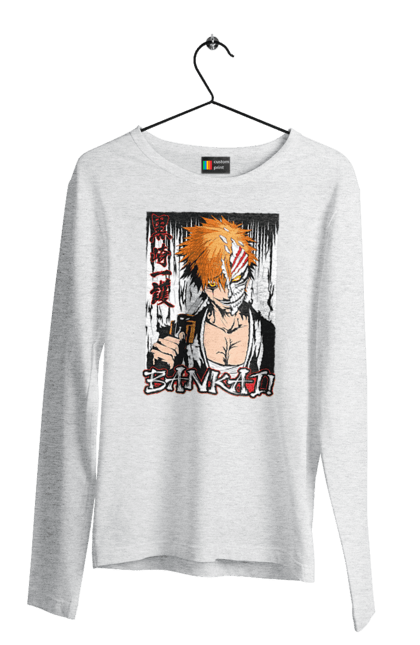 Мужской лонгслив с принтом Блич Ичиго Куросаки. Anime, bleach, ichigo kurosaki, manga, аниме, блич, ичиго, ичиго куросаки, манга. 2070702