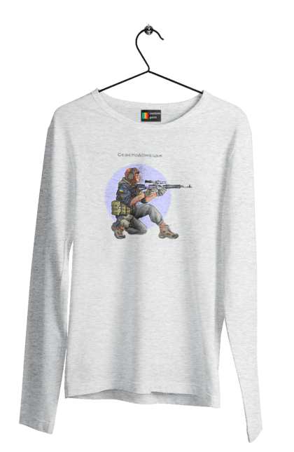 Чоловічий лонгслів з принтом "Сєверодонецьк". Аграрії, арестович, буча, війна, герб україни, герої, зелений, зупиніть війну, иди нахуй, ірпінь, київ, кім, маріуполь, мир, мрія, ні війні, одеса, орда, орки, привид києва, птн пнх, путін хуйло, російський військовий корабель, слава україні, україна, харків, чорнобаївка. 2070702