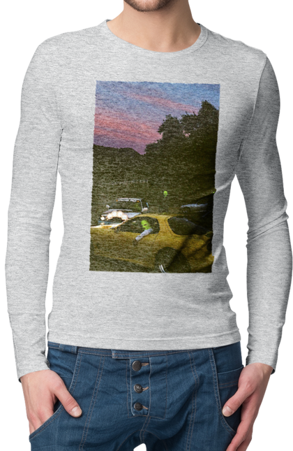 Чоловічий лонгслів з принтом "Авто". 2022, авто, автомобілі, механик, стиль. 2070702