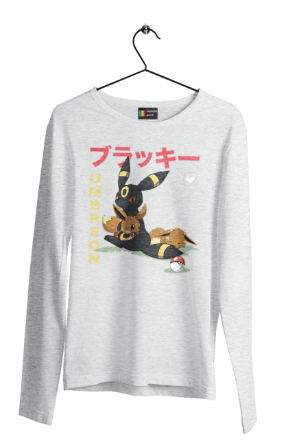 Men's longsleeve with prints Pokemon Eevee. Eevee, nintendo, pokemon, pokemon go, umbreon. 2070702