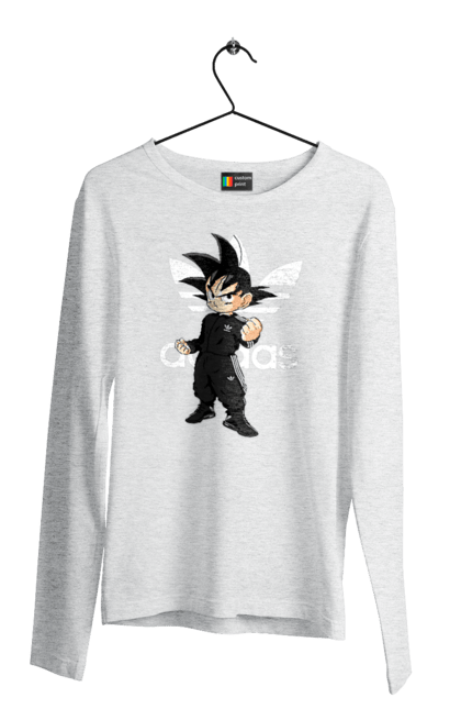 Чоловічій лонгслів з принтом "Adidas Сон Гоку". Adidas, dragon ball, manga, son goku, адідас, аніме, гоку, манга, перли дракона, сон гоку. 2070702