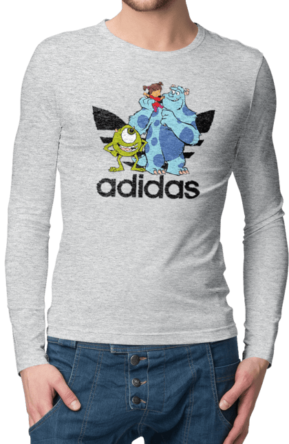 Men's longsleeve with prints Adidas Monsters, Inc.. Adidas, cartoon, inc, monsters, monsters corporation, monsters inc, pixar. 2070702