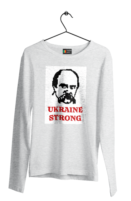 Мужской лонгслив с принтом Тарас Шевченко. Бавовна, війна, герб, доброго вечора, зсу, прапор україни, русский военный корабль, тарас, тарас шевченко, шевченко. 2070702