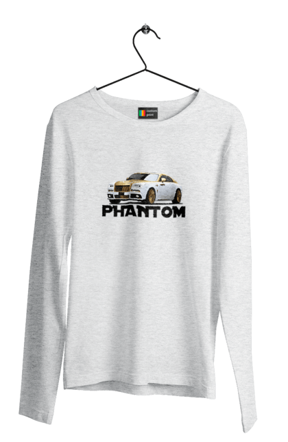 Men`s longsleeve with prints Rolls royce. Auto, car, luxury class, phantom, rolls royce, sedan. 2070702