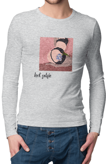 Чоловічий лонгслів з принтом "Hot selfie". +18, девушка, сексуально, селфі, тело. 2070702