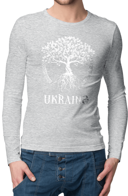Men`s longsleeve with prints Tree Ukraine. Patriotic, ssu, tree ukraine, ukraine, ukrainian, wood. 2070702