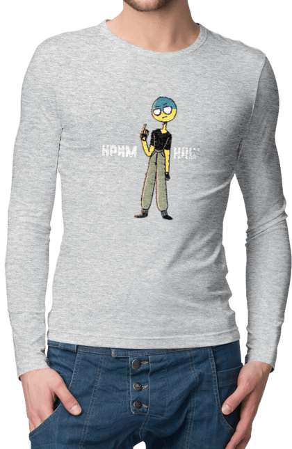 Men`s longsleeve with prints Our Crimea. Patriotic drawings, patriotic inscriptions, patriotism, war. 2070702
