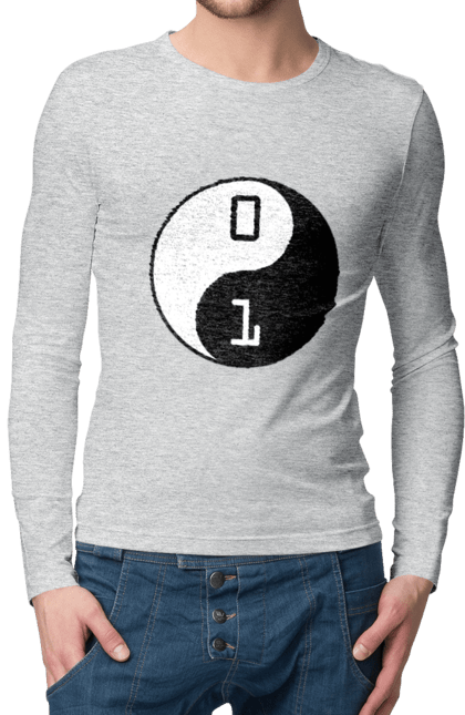 Чоловічий лонгслів з принтом "Інь Янь". Angular, c, css, html, it, javascript, jquery, php, python, react, svelt, vue, айтишник, айті, гумор, код, кодувати, прогер, програміст, програмісти, ти ж, ти ж програміст, тиж програміст. 2070702