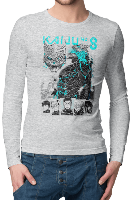 Men's longsleeve with prints Kaiju № 8 Kafka Hibino. Anime, hibino kafka, kafka hibino, kaiju, kaiju 8, kaiju 8, kaiju № 8, manga. 2070702