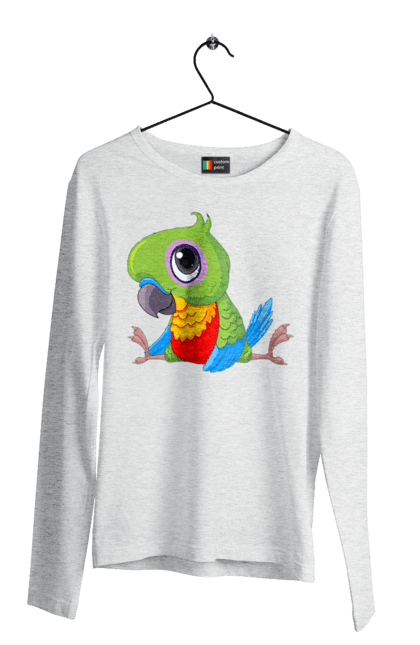 Men`s longsleeve with prints Lovebird. Nicely, parrot. 2070702