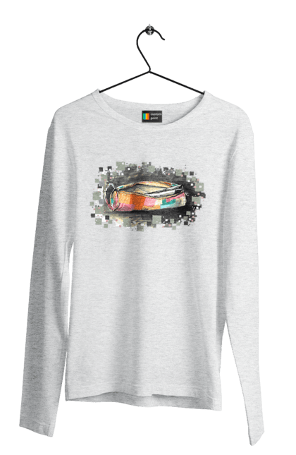 Men`s longsleeve with prints Pencil case Author's drawing. Exclusive, free hand, pen, pencil, pencil case, picture, school, stationery. 2070702