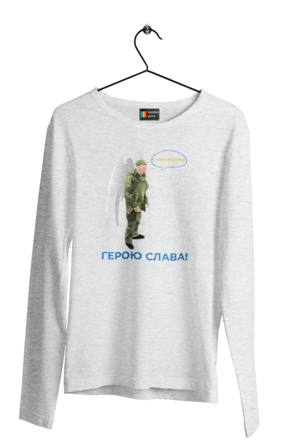 Чоловічий лонгслів з принтом "Герою Слава". Герою слава, героям слава, пам`ять, русофобія недостатня, слава україні. 2070702