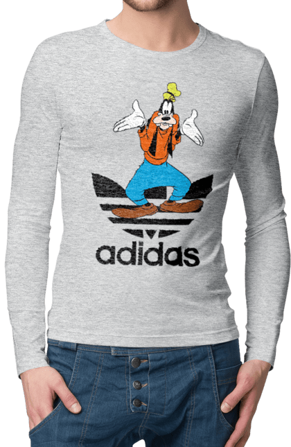 Чоловічій лонгслів з принтом "Adidas Гуфі". Adidas, goofy, адідас, гуфі, мультсеріал, мультфільм, пес, собака. 2070702