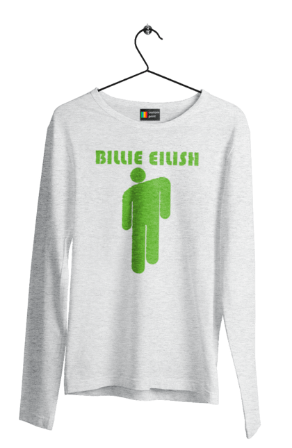 Чоловічий лонгслів з принтом "Billie Eilish". Активістка, біллі айліш, мизукант, права, співачка, тварини. 2070702