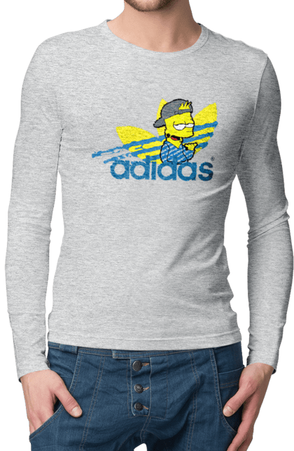 Чоловічій лонгслів з принтом "Adidas Барт". Adidas, bart, адідас, барт, мультфільм, серіал, сімпсон. 2070702