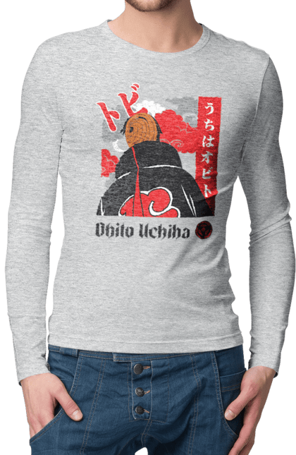 Чоловічій лонгслів з принтом "Наруто Учіха Обіто". Naruto, obito, obito uchiha, аніме, манга, наруто, обіто, серіал, учіха, учіха обіто. 2070702