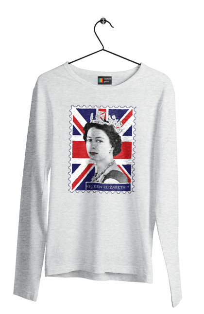 Чоловічій лонгслів з принтом "Королева Єлизавета II". Britain, british, england, platinum jubilee, queen, queen elizabeth, queen elizabeth ii, rip queen elizabeth, королева єлизавета. 2070702