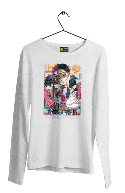 Men's longsleeve with prints Demon Slayer Akaza. Akaza, anime, demon slayer, kimetsu no yaiba, manga, nezuko, serial. 2070702