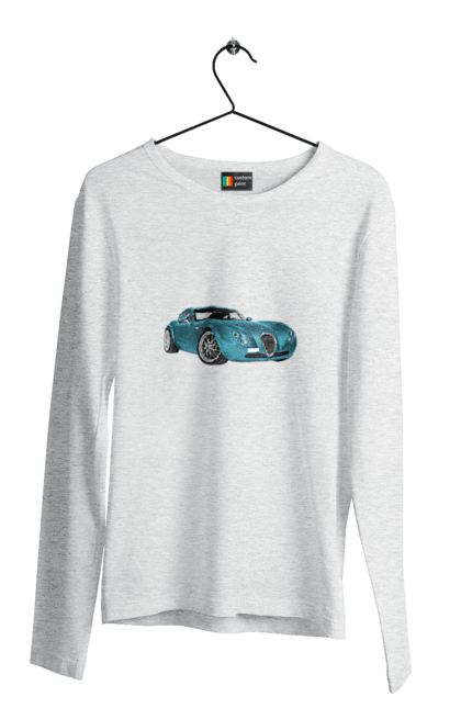 Men`s longsleeve with prints Auto.7. Auto, blue, graphics, photo, retro car. 2070702