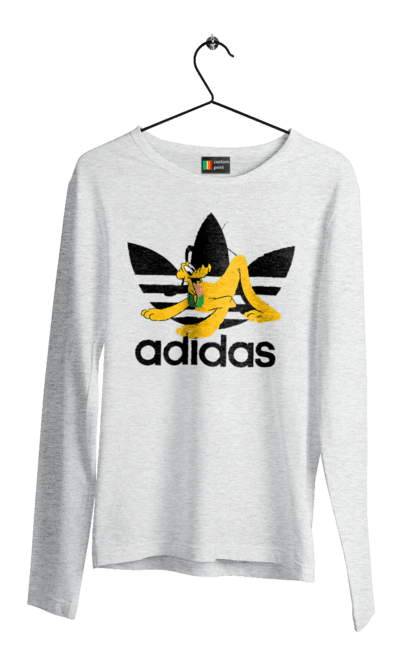 Мужской лонгслив с принтом Adidas Плуто. Adidas, pluto, адидас, мультсериал, плуто, сериал, собака. 2070702