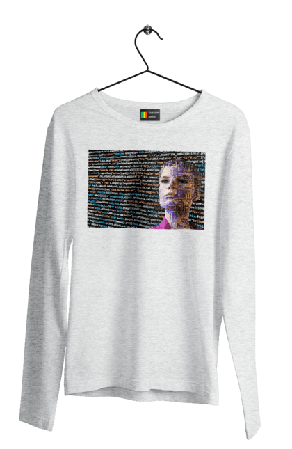 Чоловічий лонгслів з принтом "Штучний Розум". Айті, айтішник, гик, жінка, знання, інженер, інтелект, кібер, кібернетика, кіборг, код, комп, комп`ютерник, кристал, машинне навчання, мікросхема, мозок, портрет, програміст, професіонал, професія, розробник, розум, світиться, світло, хакер, чіп, штучний інтелект, штучний розум. 2070702