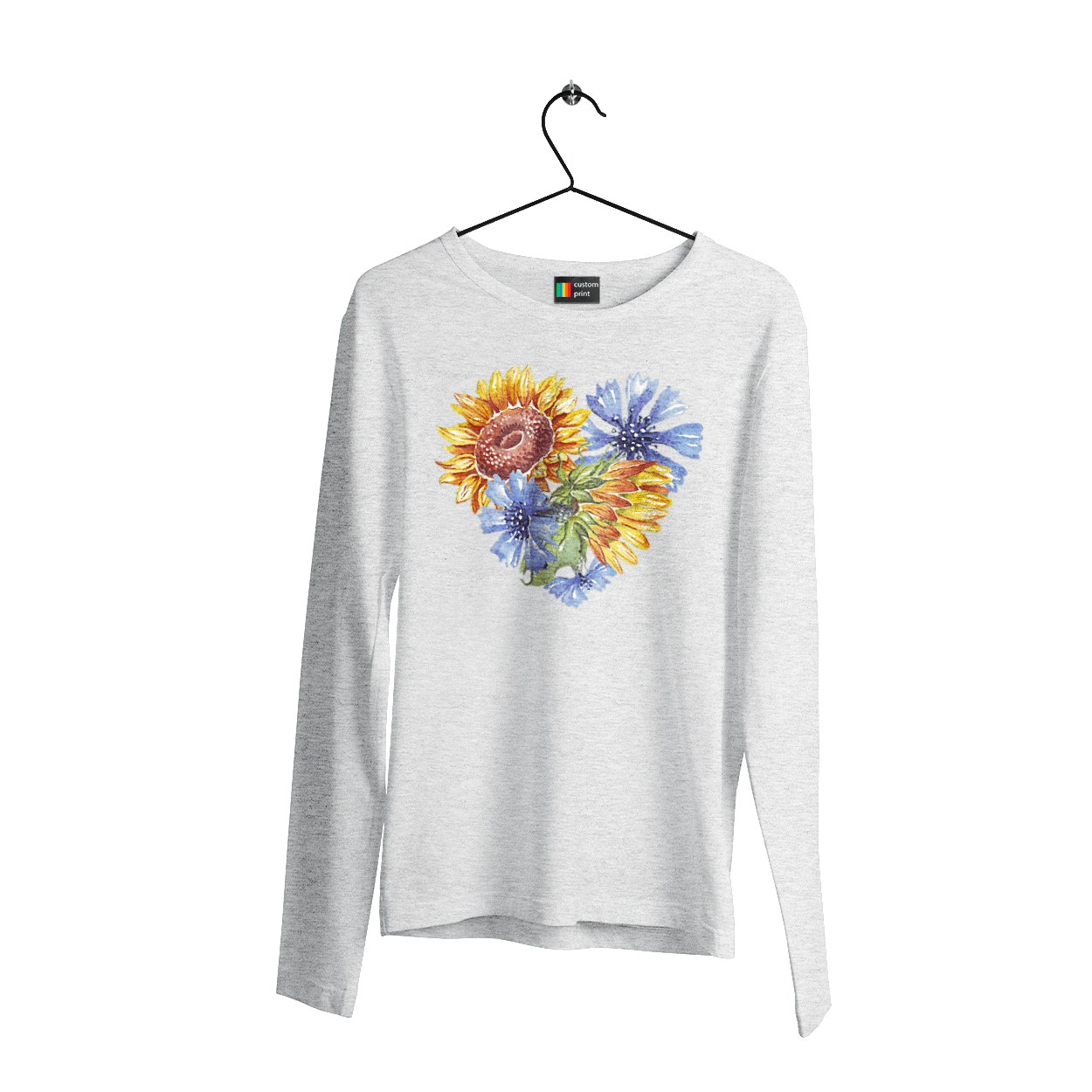 The heart is sunflowers and violets