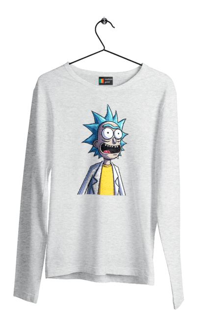 Чоловічій лонгслів з принтом "Рік та Морті". Rick and morty, мультфільм, наукова фантастика, пригоди, рік, рік і морті, трагікомедія, чорний гумор. 2070702