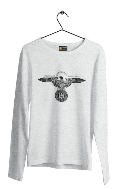 Чоловічий лонгслів з принтом "Орел і Герб". Герб, герб україни, орел, патріотичне, україна, українська символіка, українське. 2070702