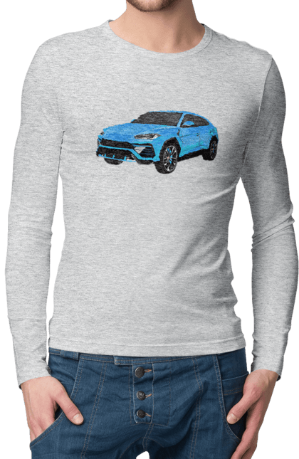 Men`s longsleeve with prints Lamborghini Urus. Car, lamborghini, lamborghini urus, lamborghini urus car, urus. 2070702