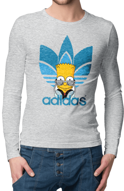 Чоловічій лонгслів з принтом "Adidas Барт". Adidas, bart, адідас, барт, мультфільм, серіал, сімпсон. 2070702