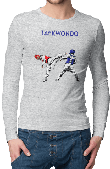 Men's longsleeve with prints Taekwondo. Korea, martial arts, sport, taekwondo, training. 2070702