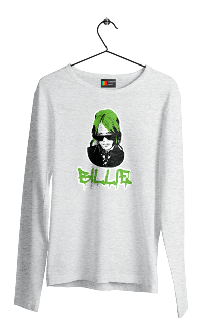 Чоловічий лонгслів з принтом "Billie Eilish". Активістка, біллі айліш, мизукант, права, співачка, тварини. 2070702