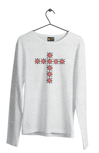 Men`s longsleeve with prints Chres z vizerunkiv. Cross, embroidery, populism, ukraine, vishivanka, vіtchizna, vіzerunok. 2070702