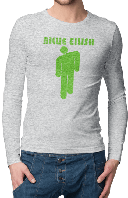 Чоловічий лонгслів з принтом "Billie Eilish". Активістка, біллі айліш, мизукант, права, співачка, тварини. 2070702