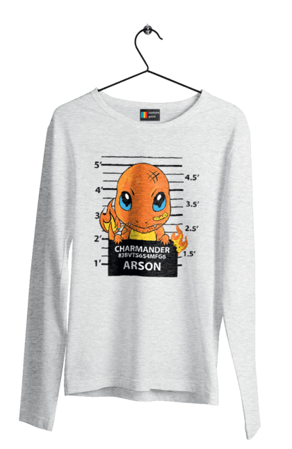 Men's longsleeve with prints Pokemon Charmander. Anime, charmander, games, nintendo, pokemon, pokemon go. 2070702