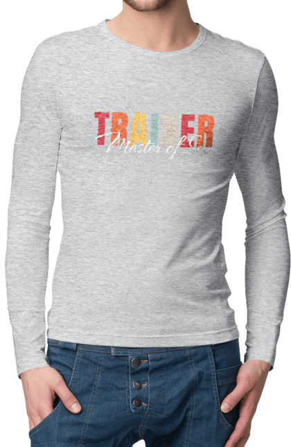 Men`s longsleeve with prints Sex master trainer. Master of sex, sex, sex coach, trainer. 2070702