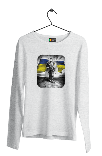 Men`s longsleeve with prints Defender of Ukraine. Defender, flag, flag of ukraine, girl, sivolika, symbolics, ukraine. 2070702
